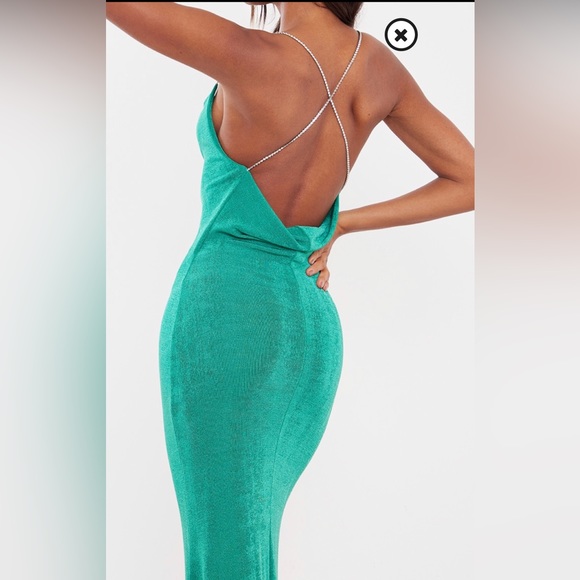 Pretty Little Thing maxi formal green dress. Size 4. Only worn once - Picture 2 of 8